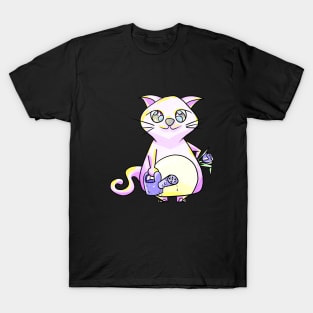 Cute cat watering flowers T-Shirt